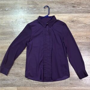 Banana Republic New Women’s Purple Tuxedo-Front Blouse Size Small